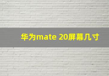 华为mate 20屏幕几寸